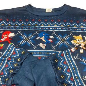 Sonic the Hedgehog 3 Movie Navy Blue Holiday RARE Promotional Sweatshirt Mens M